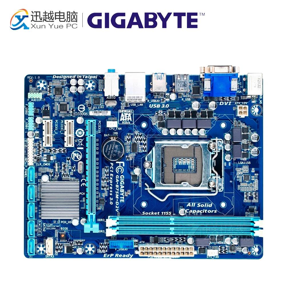 

Gigabyte GA-B75M-D2V Desktop Motherboard B75M-D2V B75 LGA 1155 i3 i5 i7 DDR3 16G Micro-ATX