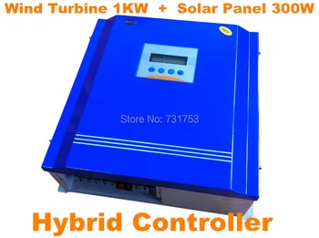

Wind&Solar Hybrid Controller 24V or 48V Battery Charge Controller With Communication LCD Display For Wind Turbine1KW + PV 300W