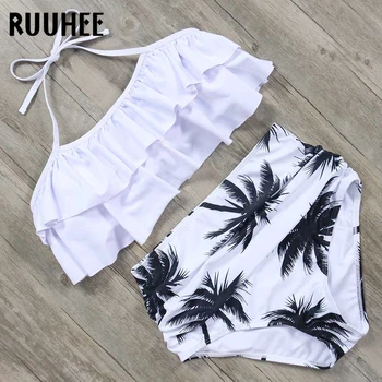 

RUUHEE 2018 Ruffle Bikini Swimwear Women Swimsuit High Waist Bikini Set Bathing Suit Female Beachwear Swimming Suit For Women