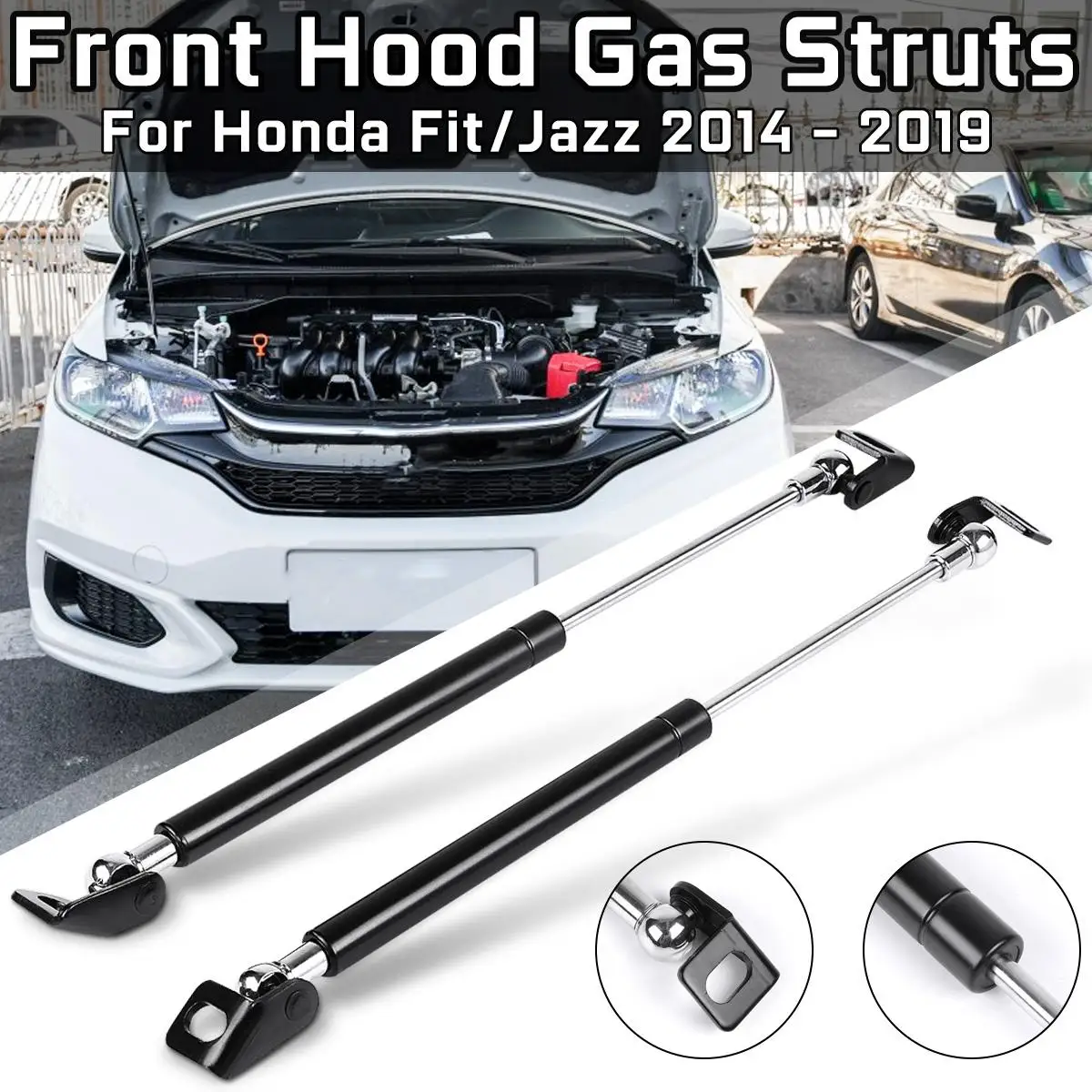 

2Pcs Front Engine Cover Hood Shock Lift Struts Bar Support Arm Rod Hydraulic Gas Spring For Honda For Jazz 2014 2015 2016-2019