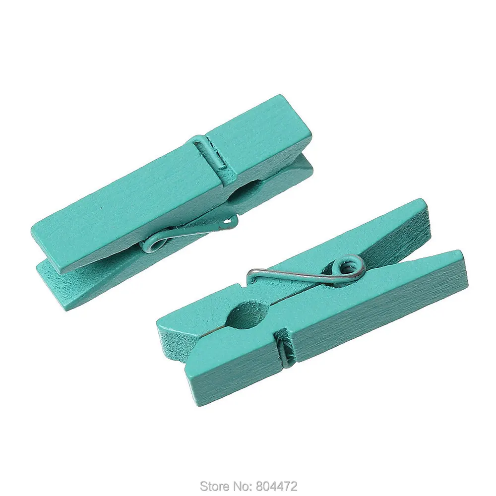 Baby Blue Mini Wooden Colored Clothespins Wood Craft 35mm wedding