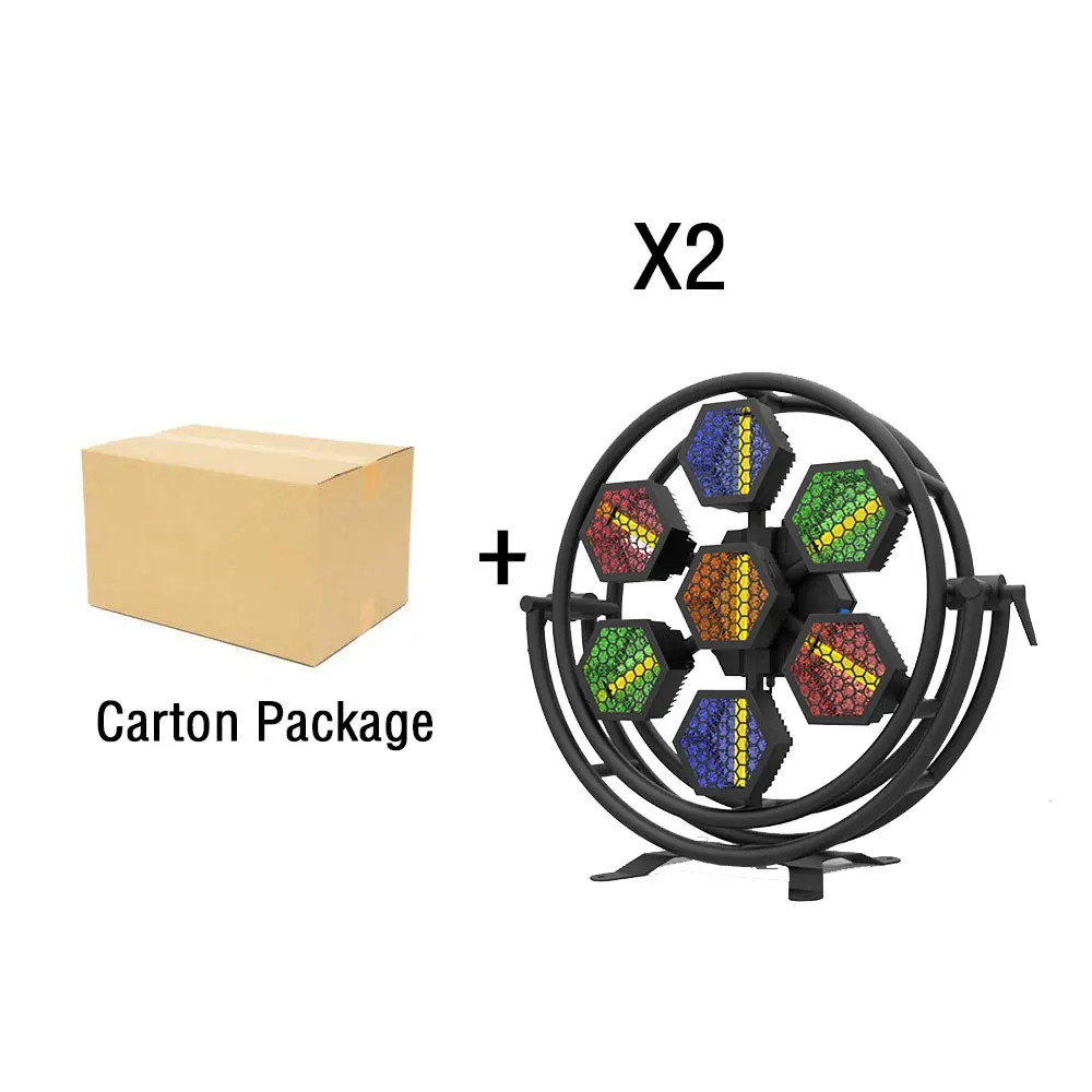 2 шт./лот 7X60 Вт СВЕТОДИОДНЫЙ полноцветный ретро флэш-светильник RGBW 4в1 светодиодный стробоскопический светильник сценический мигающий светильник s танцевальный клуб для диско-DJ Вечерние - Цвет: Carton Package