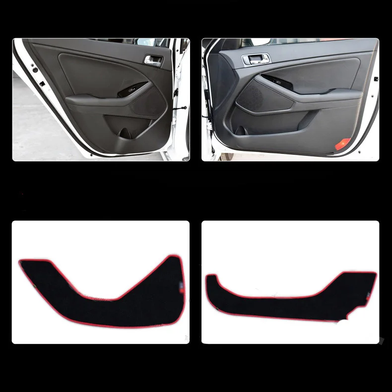 

4pcs Fabric Door Protection Mats Anti-kick Decorative Pads For Kia K5 2011-2015