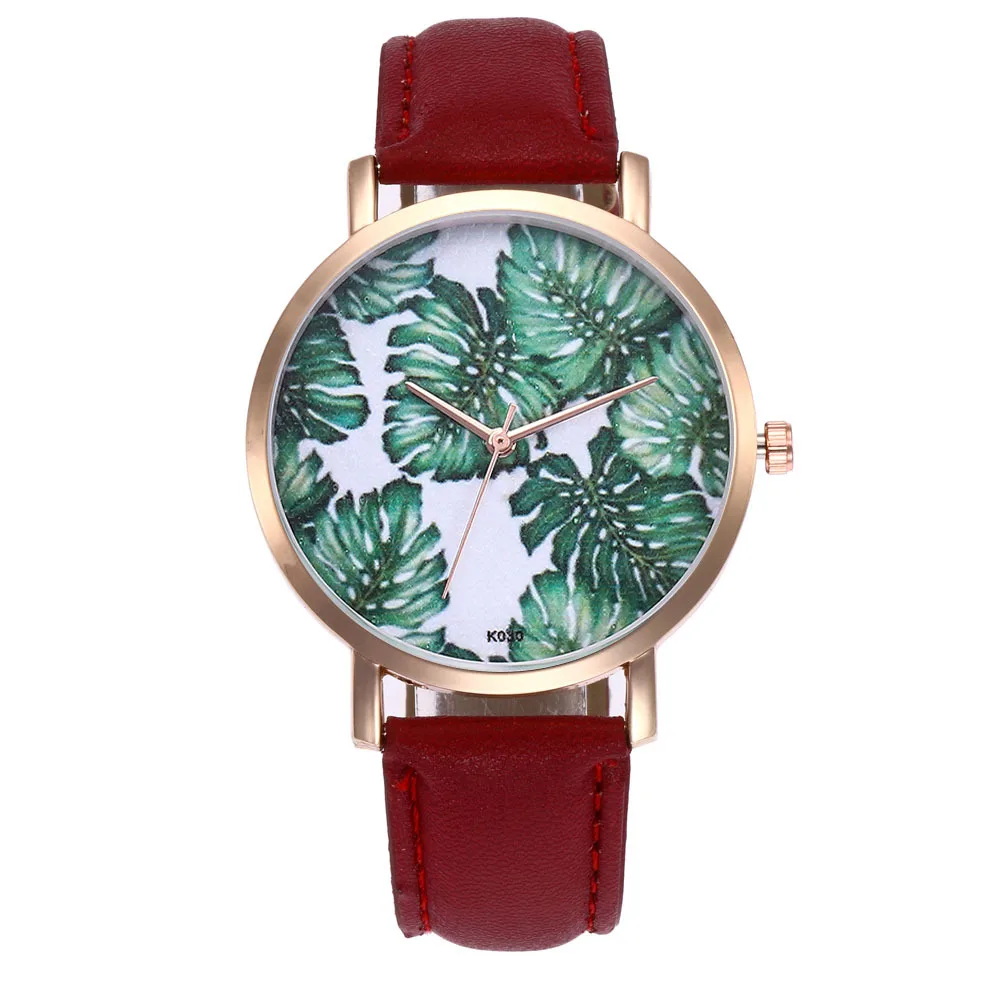 

Fashion Women Girl Dress Watches New Pattern PU Leather Band Analog Alloy Quartz Wrist Watch