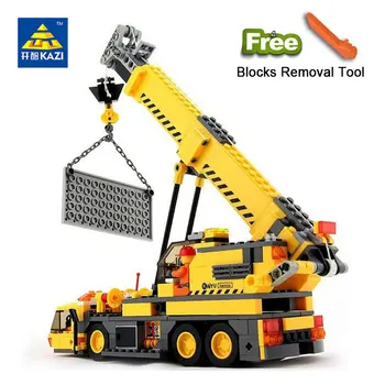 

KAZI 8045 Toys City Engineering Building Blocks Compatible Gifts DIY Crane Sets Education Bricks Gifts For Kid guindaste