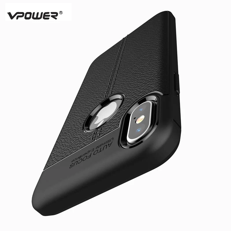 

For iPhone X Case Cover Original Vpower Lichee Pattern Shock Proof Soft Silicone Phone Cases For Apple iPhone X 10 Back Covers