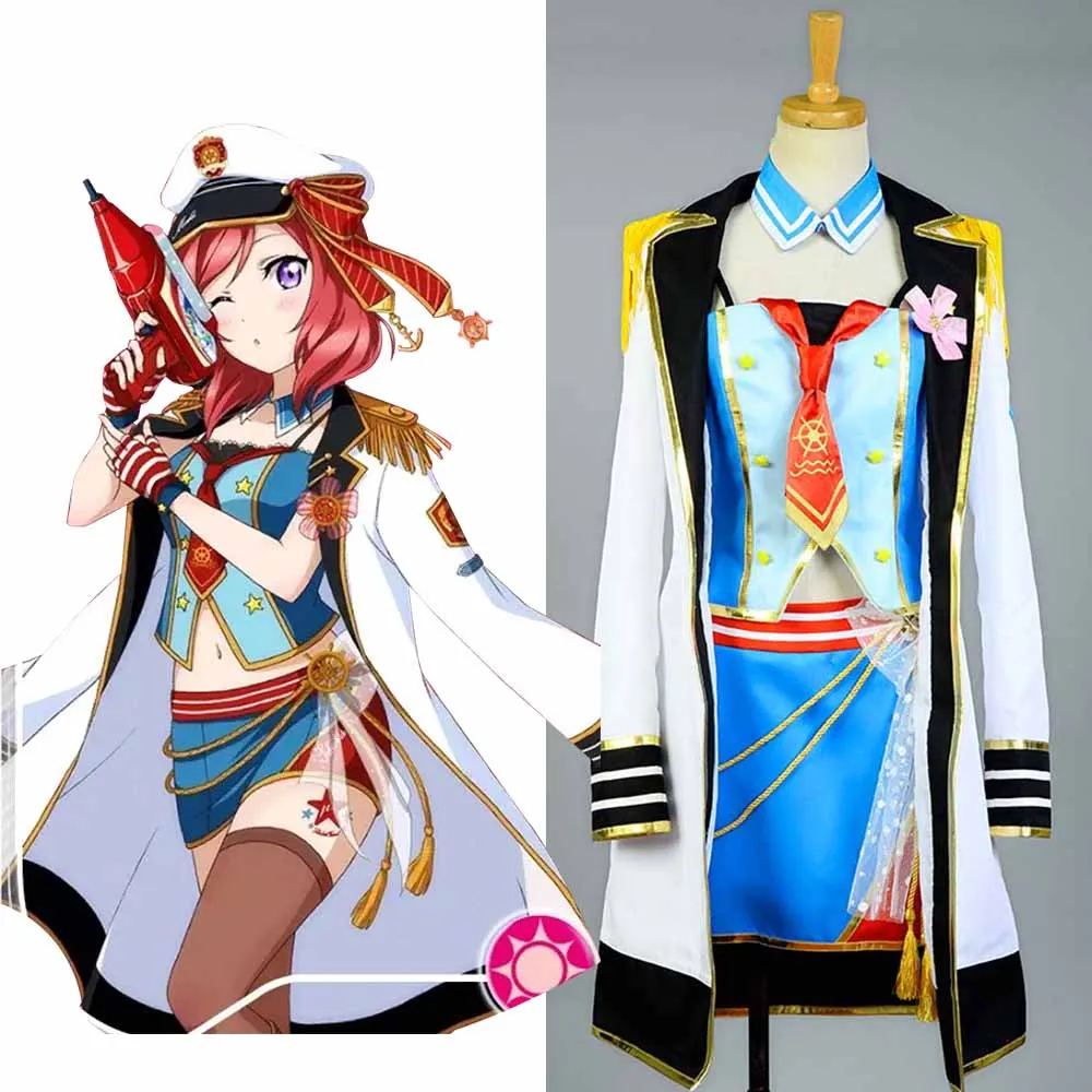 

LoveLive Sailor Cosplay Costume Love Live Nishikino Maki Navy Costume Cloak Anime Halloween Cosplay Costumes For Women