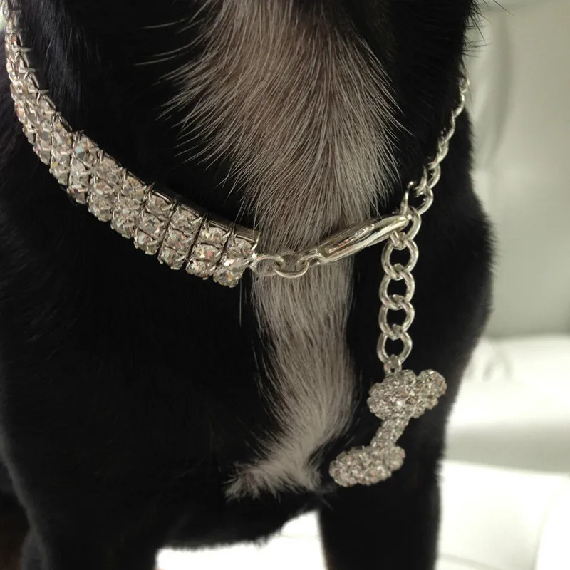Misterolina, блестящие стразы, ожерелье для домашних животных, ошейник для собак, модные ювелирные изделия, ошейники для маленьких и средних собак, свадебное украшение