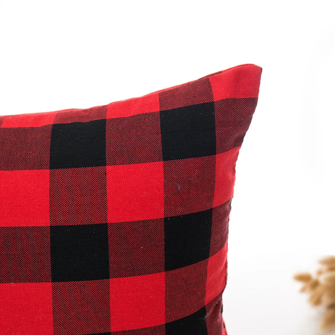 Mayitr Red Black Plaid Pillow Case Printed Cushion Cover Square Rectangle Throw Pillow Cover for Home Sofa Office Decoration