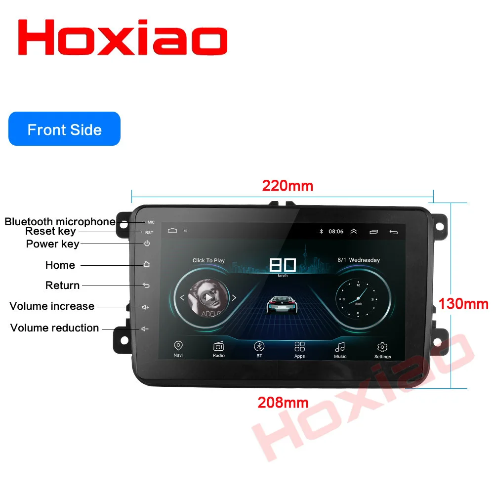 Cheap for VW/Golf/Passat/POLO/Tiguan/Skoda/Fabia/Rapid/Seat/Leon Autoradio 8 inch Car Android radio gps stereo 2 din car dvd player 1