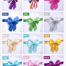 Экспресс бесплатно 100 шт/партия свадебный стул пояс галстук бант акриловый чехол на стул с лентой Эластичный стул пояса для эластичная повязка на стул CR-980