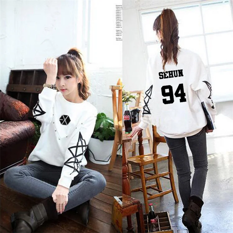 

Hoodie kpop kpop exo exo clothing autumn long sleeve white men and Korean women coat clothing couple hooded shirt Outerwears
