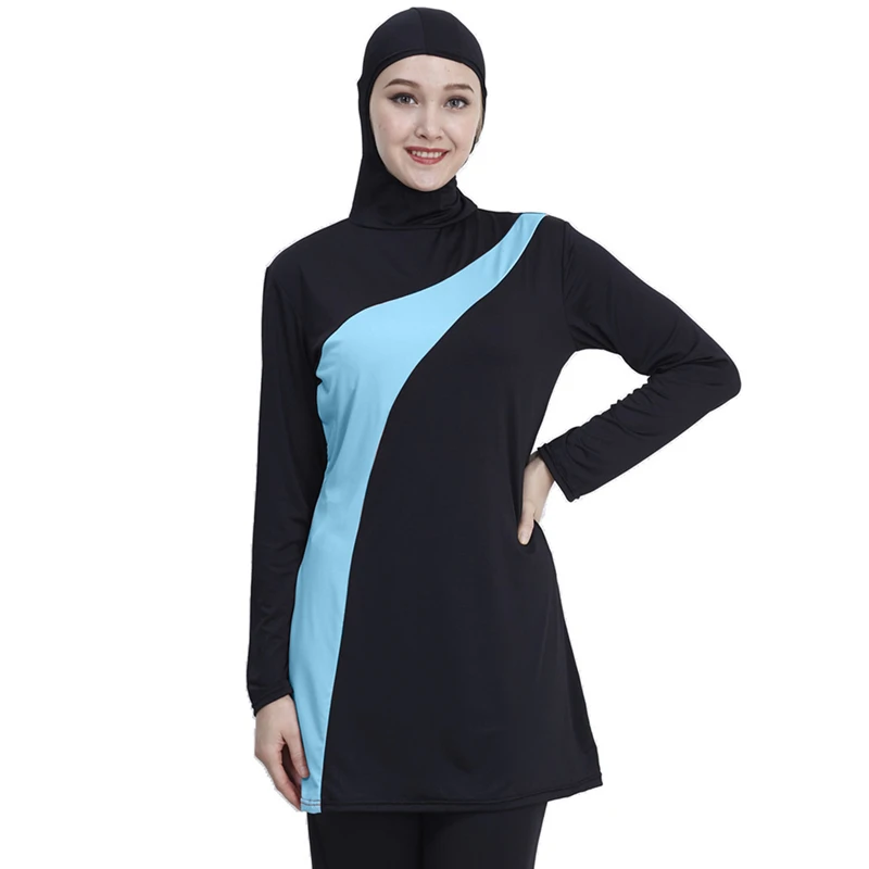 Long Sleeve muslim swimsuit plus size swimwear women muslim swimwear Nylon Burkini Swimming maillot de bain femme musulmane