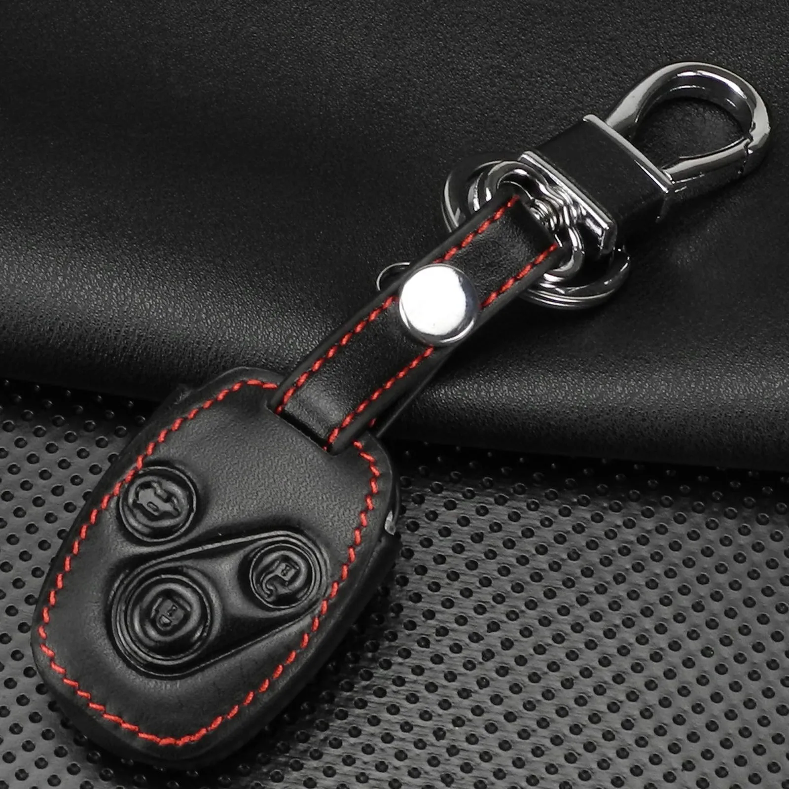 Jingyuqin 3 Buttons Leather Car key Case Cover for 2003 2008 2009 Accord Honda Cr V Civic Accessories|Футляр для