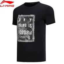 Распродажа) Li-Ning Мужская трендовая футболка, дышащая, хлопок, обычная посадка, подкладка, спортивные топы, футболки, футболки AHSN513 MTS2848