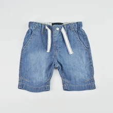 Шорты джинсовые джинсы для мальчиков короткие штаны светло-голубые шорты с регулируемой талией для малышей, Menino Pantalones летняя одежда для маленьких мальчиков