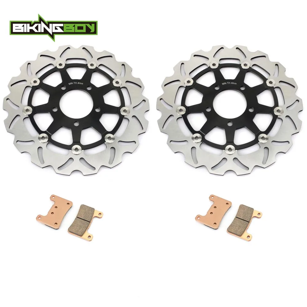 BIKINGBOY для SUZUKI GSXR600 GSXR750 GSXR 600 750 2004 2005 GSX-R 1000 2004 волнистые/Круглый Передние тормозные диски роторы колодки - Цвет: Wavy Black