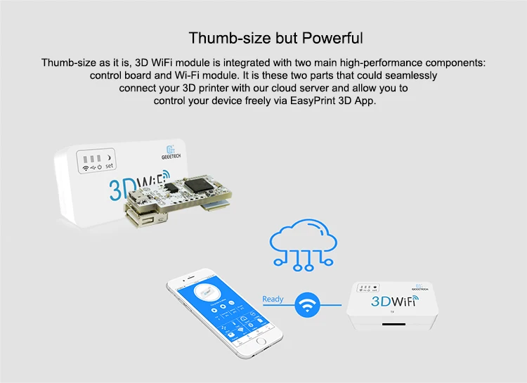 Geeetech 3D Wi-Fi 3D-принтеры Запчасти& аксессуары Беспроводной мини-модуль Wi-Fi коробка USB2.0 подходят для большинства