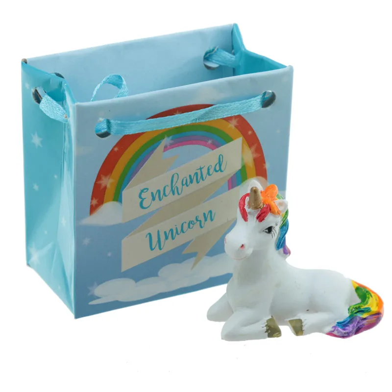 

2PCS/Set Enchanted Magical Mini Rainbow Unicorn Figurine Tiny Miniature Unicorn Gadget Party Favor Tiny White Horse Unique Gifts