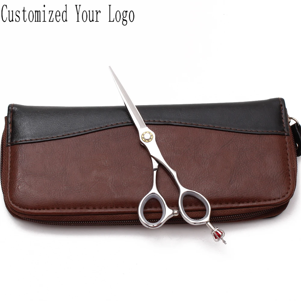 

6In. 17.5cm Engraving Logo JP 440C Silver Hairdressing Scissors Cutting Shears Regular Scissors Professional Hair Scissors C9020