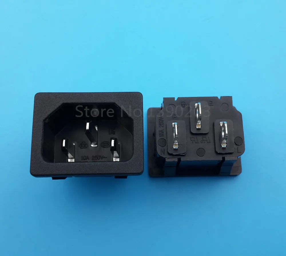 

10Pcs 10A/250VAC IEC320 C14 Male 3Pin Panel Embedded Power Socket