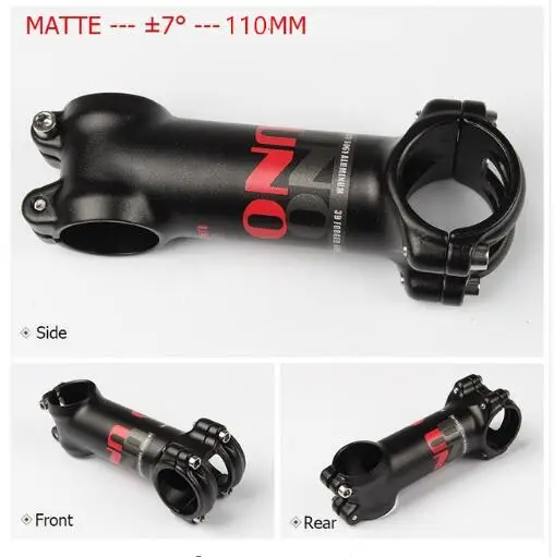 7 degree matte 110mm UNO MTB дорожный велосипед стволовых 7 17 градусов матовый 60/70/80/90/100/110/120/130 мм алюминиевый сплав Зажим для руля вынос руля для горного велосипеда - Цвет: 7 degree matte 110mm