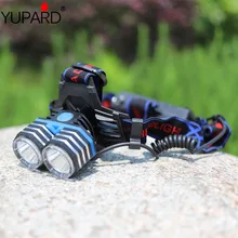 YUPARD налобный фонарь 2* XM-L T6 светодиодный наружный осветительный фонарь портативное зарядное устройство в виде фонарика USB 3* AA 3* AAA 18650+ 2*2200 mAh 18650 батарея+ зарядное устройство