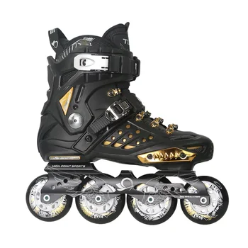 

Japy Skate Tian-E Inline Skates Black Golden Professional Slalom Inline Skates Roller Free Skating Shoes Sliding Patines