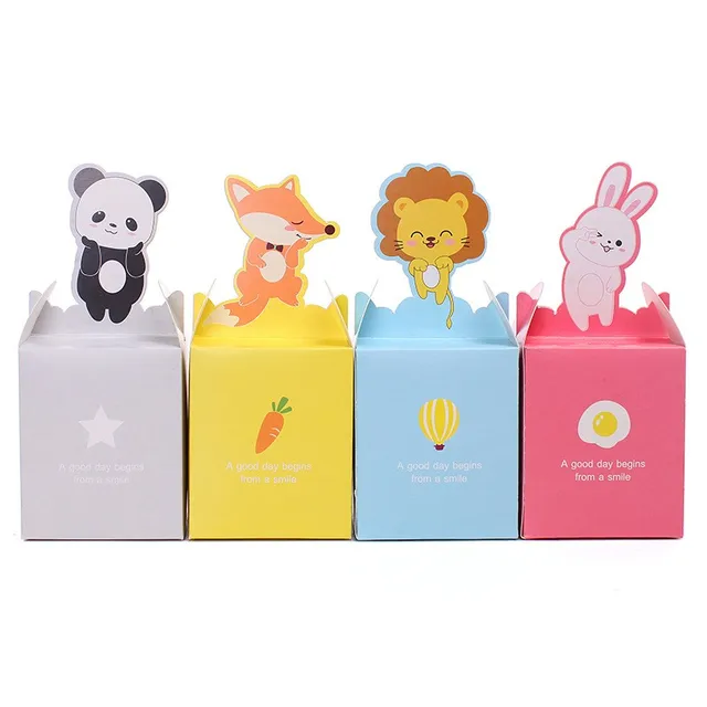 10Pcs/lot Cartoon Animal Paper Bag Candy Box Rabbit/Lion