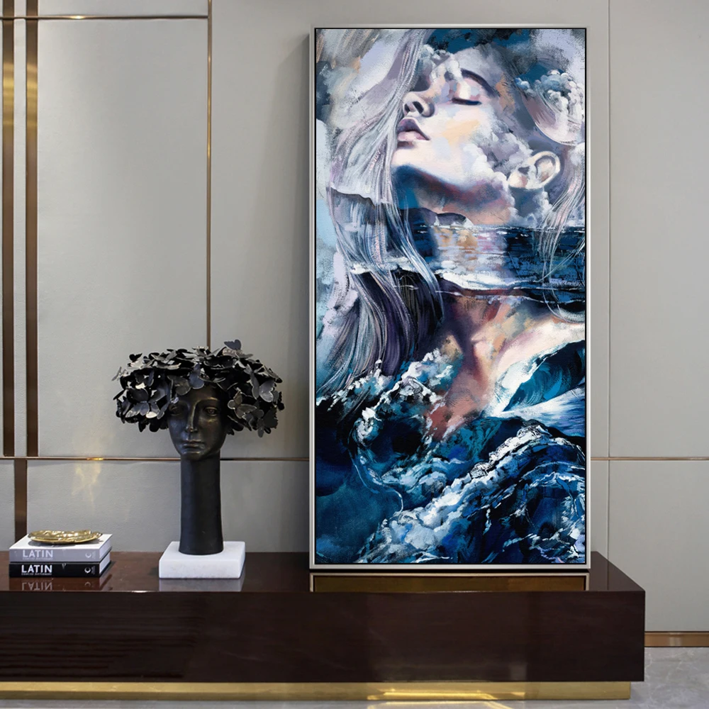 

Abstract Portrait Canvas Paintings On The Wall Modern Girl Pop Art Canvas Prints Posters And Prints Cuadros Pictures Home Decor