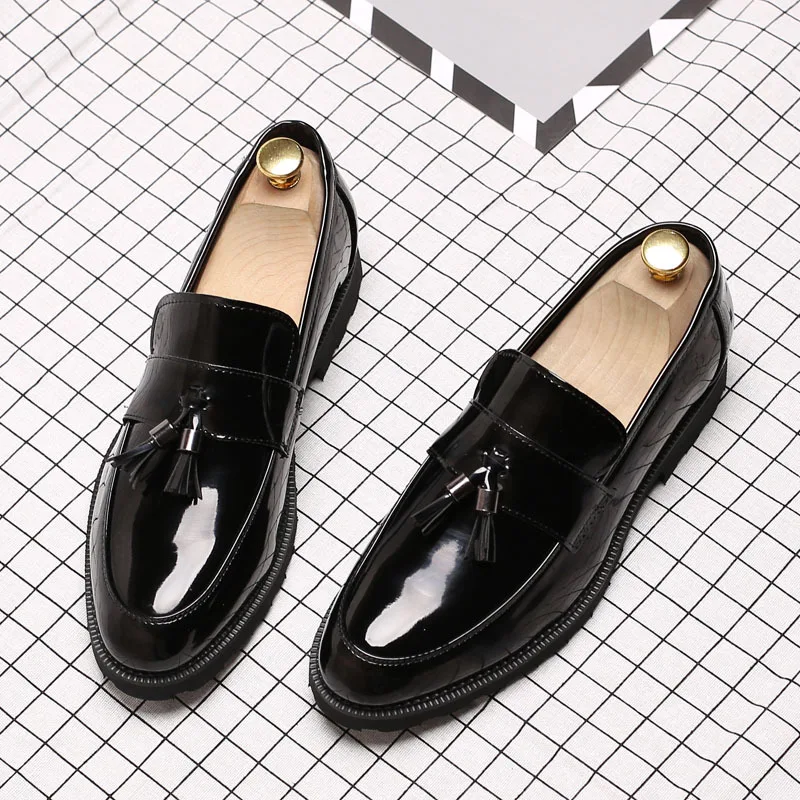 

Masorini Pu Leather Men Dress Shoes Winter Elegant Designer Shoes Men Formal Spring Autumn Pointed Toe Shoes W-532