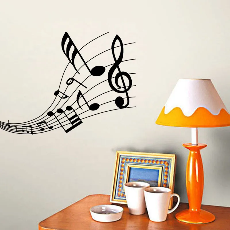 Musical Notes Wall Stickers Music Room Decorative Sticker Creative