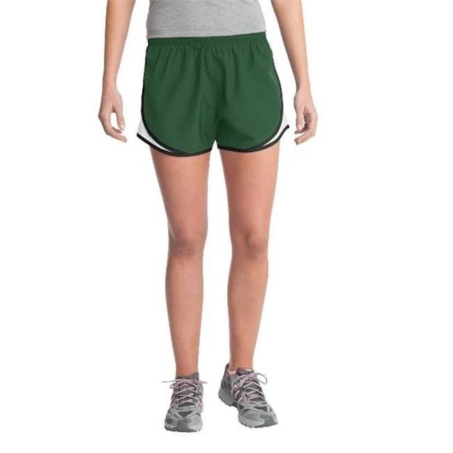 Sport-Tek LST304 Ladies Cadence Shorts Forest Green White & Black - 4XL