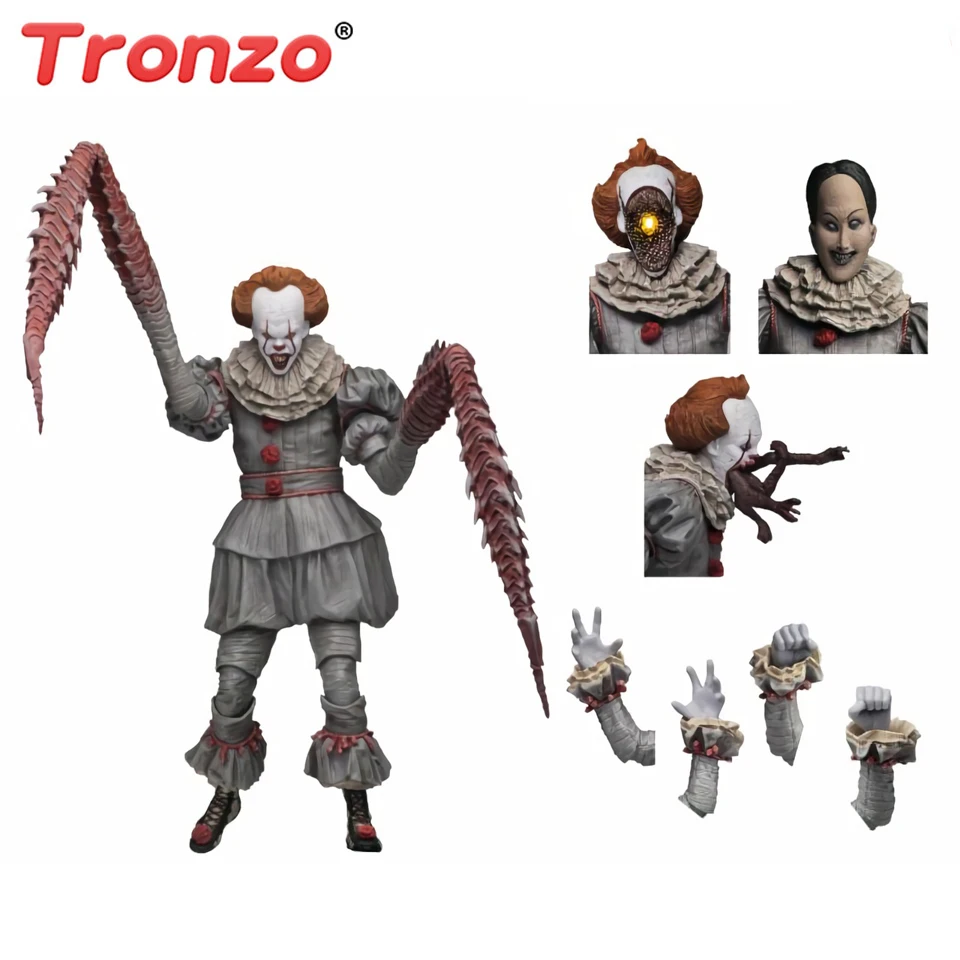 Tronzo NECA IT Ultimate Pennywise танцующий клоун ПВХ фигурка модель игрушки ужас фильм IT фигурки для Хэллоуина