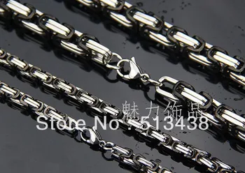 

3pcs Super men's black Stainless Steel 8mm Byzantine chain necelace,23.6'' ,for fiance gifts