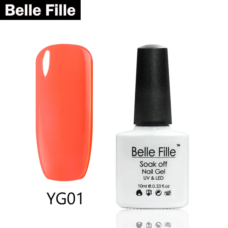 Belle Fille гель лак для ногтей маникюрный УФ отмачиваемый неоновый Vernis