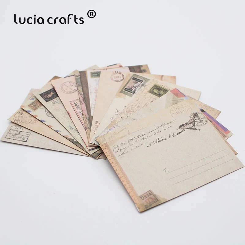 Lucia crafts(1 лот = 12 шт) 9,5*7,3 см винтажный мини-конверт Европейский стиль Скрапбукинг карта канцелярские принадлежности I0410