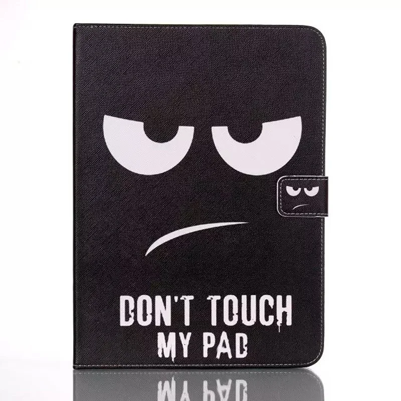 

Fashion Black Eyes Don't Touch My Pad Folio Leather Flip Stand Tablet Cover Case For Samsung Galaxy Tab 4 10.1 Inch T530 T531