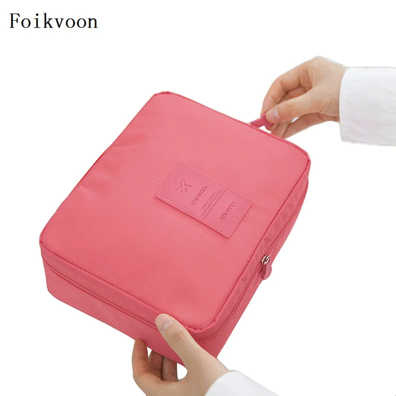 

Foikvoon Waterproof Cosmetic Cases Woman Multifunction Leather Capacity Ladies Cosmetic Cases Practical Girls Travel Bags