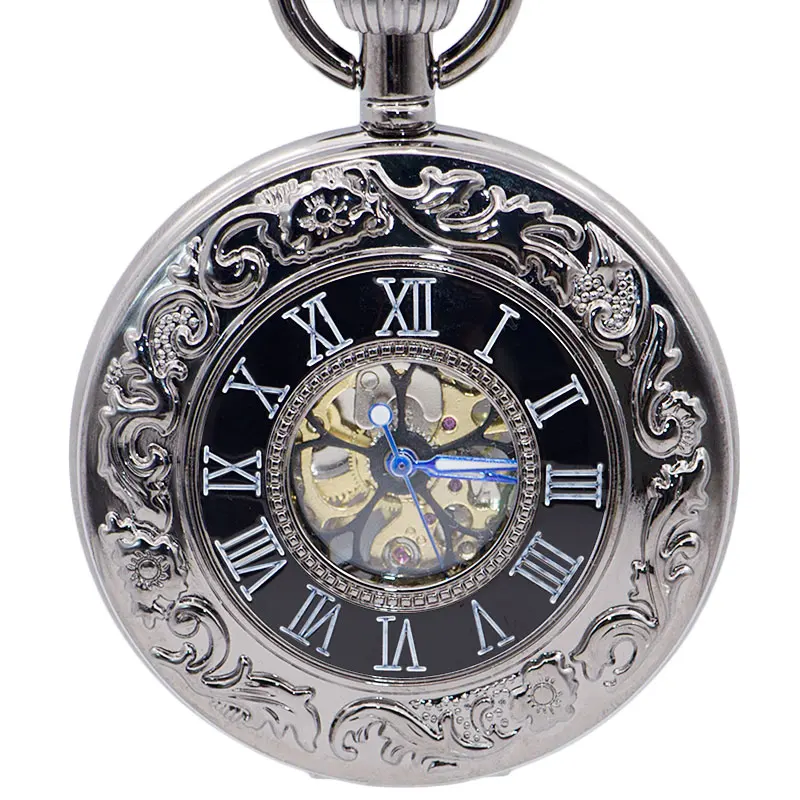 

Retro Hand Wind Mechanical Pocket Watch FOB Watch Chain Necklace Pendant Gift Men reloj de bolsillo PJX1407
