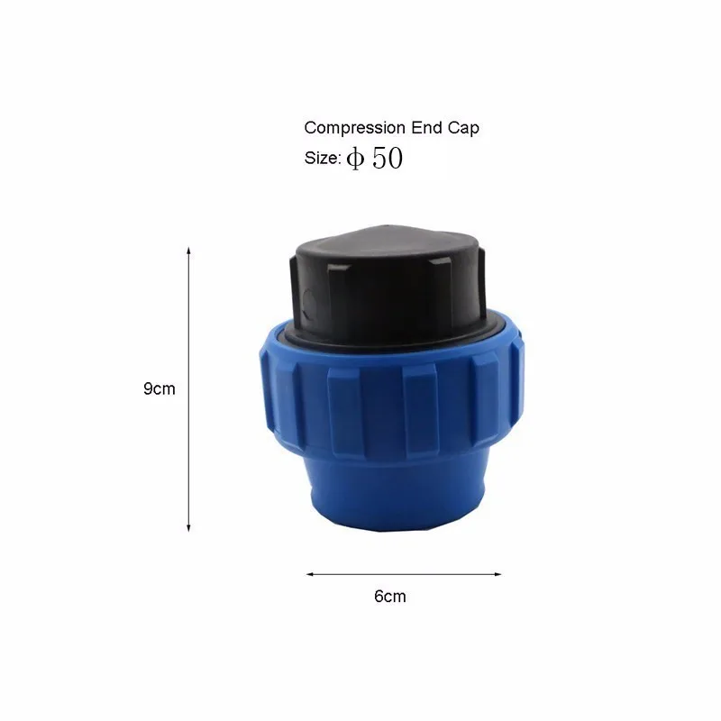 50mm 1 шт. HDPE компрессионные концевые крышки пластиковые PP воды стоп Оросительная Труба быстрый разъем микро Спринклерные фитинги вилка - Цвет: 50mm