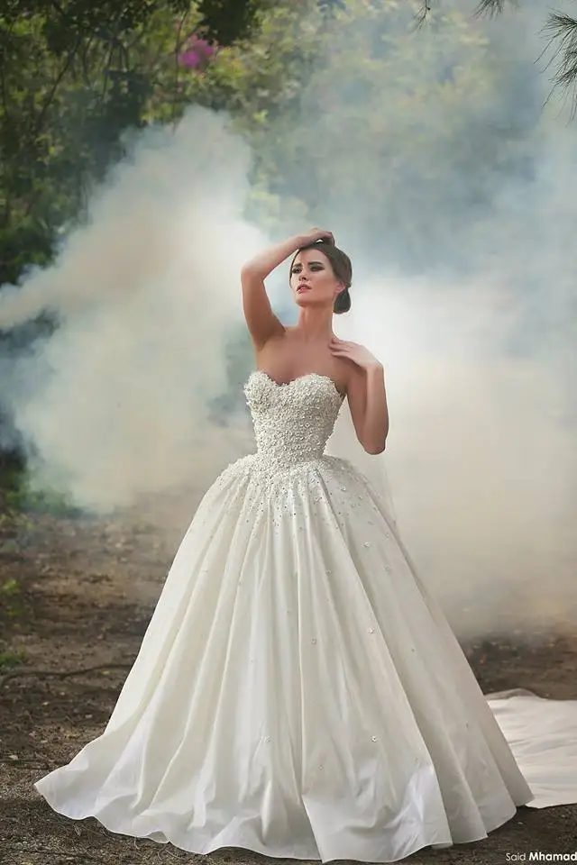 Said Mhamad Wedding Dresses 2015 Satin Bridal Dress ...