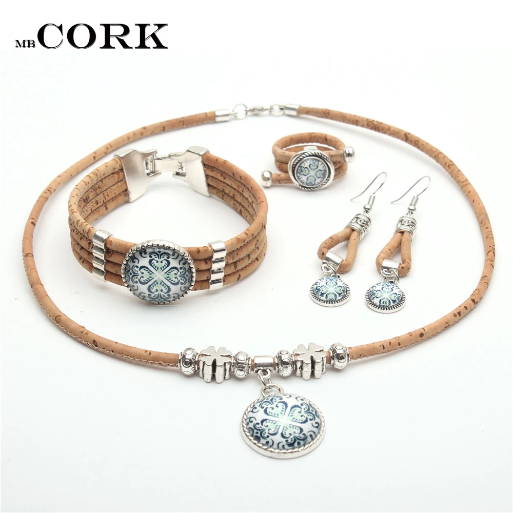 Украшения Cork набор из Португалии традиционной керамической плитки узор с | Ювелирные наборы -32843047684