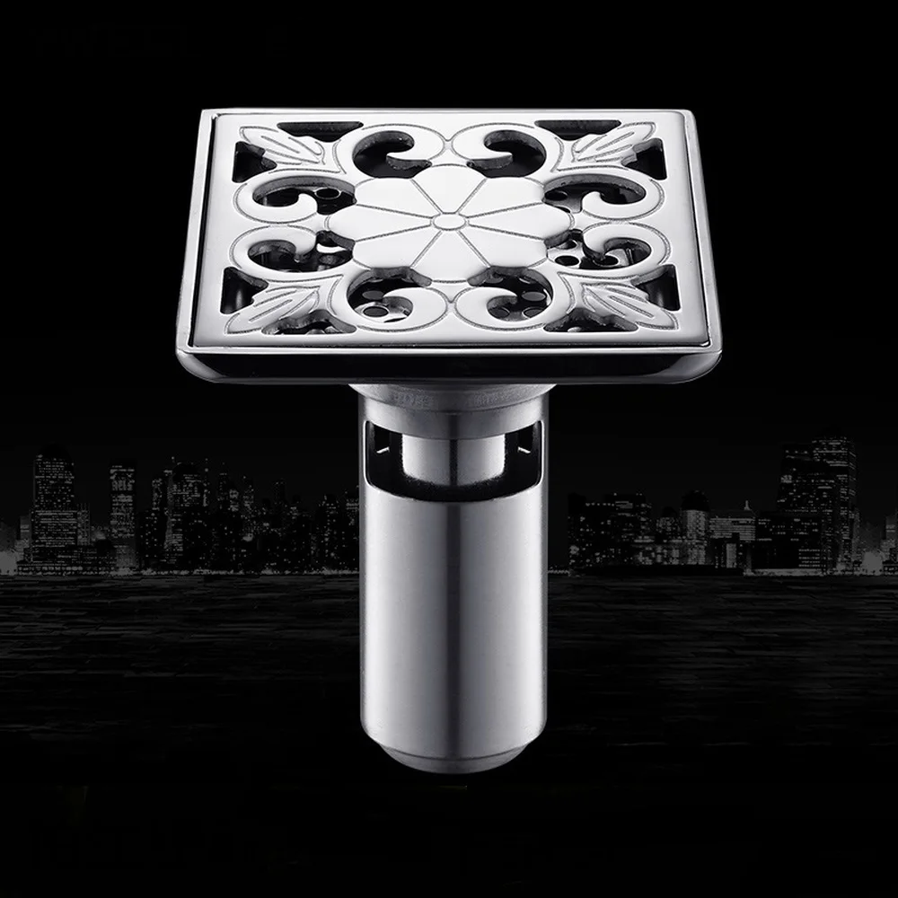 Floor drain odor proof stainless steel bathroom shower square anti
