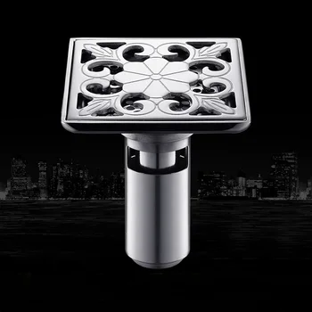 

Floor drain odor proof stainless steel bathroom shower square anti-blocking anti-smell sewer bathroom floor drain LU5243