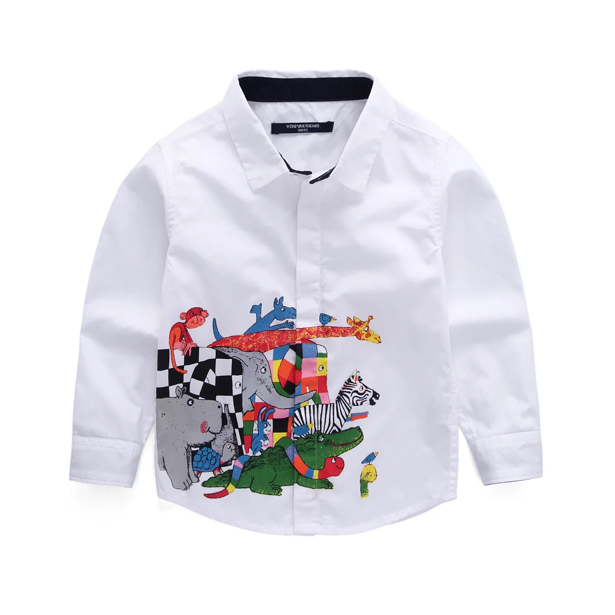 

Mioigee Shirts for Boys Cartoon Long Sleeve Kids Blouse White Children Tops Shirts Buttons Spring Costume Clothing for 3-7 years