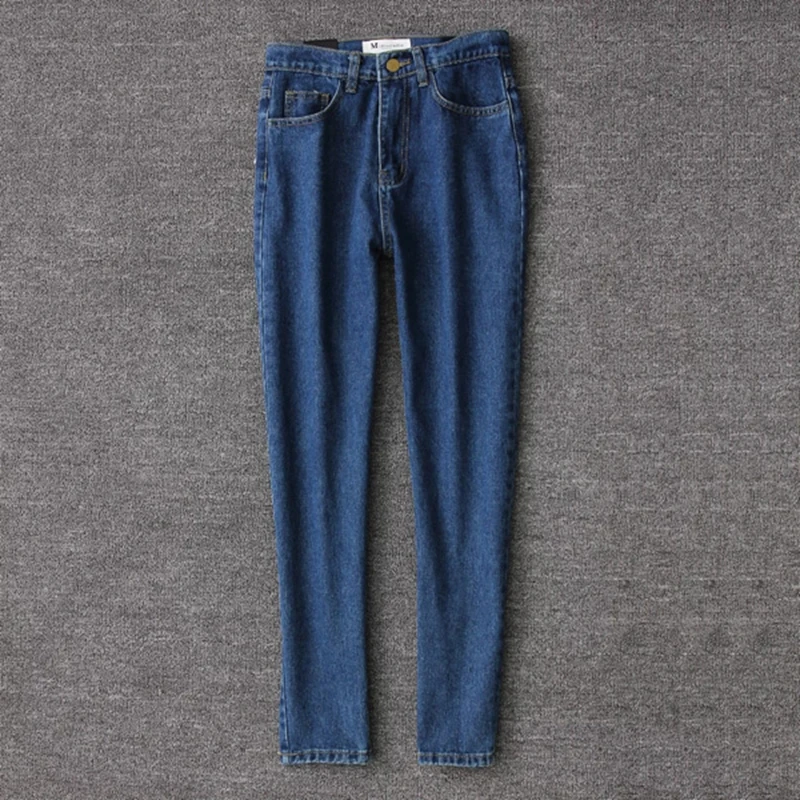Spring 2019 women pencil denim pants blue high waist jeans woman casual vintage boyfriend mom jeans korean fashion streetwear