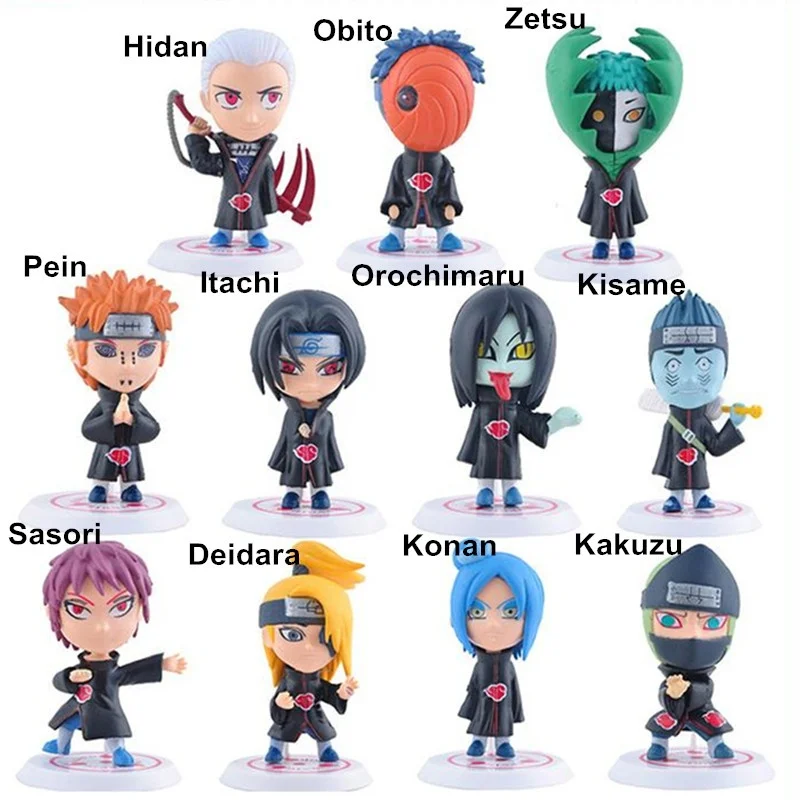 

11 Styles Hidan/Obito/Zetsu/Pein/Itachi Mini Figures Naruto Action Figure Akatsuki Toys For Kids Opp Package 7cm