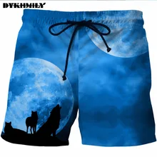 Dykhmily Лидер продаж Для Мужчин's Повседневное Пляжные шорты Брюки для девочек 3D печати волк животных прекрасный Для Мужчин's Повседневное Пляжные шорты Street Хип-хоп 3D принт