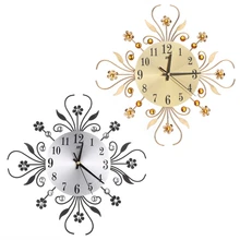 35cm Luxury Diamond Wall Clocks 3D DIY Modern Rustic Rhinestone Home Wall Clock Home Decor Living